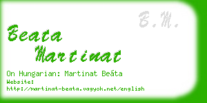 beata martinat business card